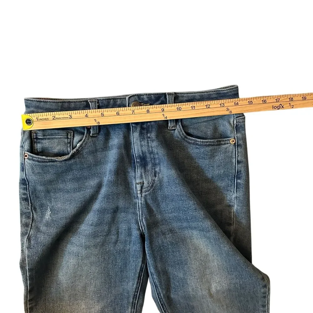 Pistola Women's Cropped‎ Stretchy Distressed Straight Leg Jeans Size 28